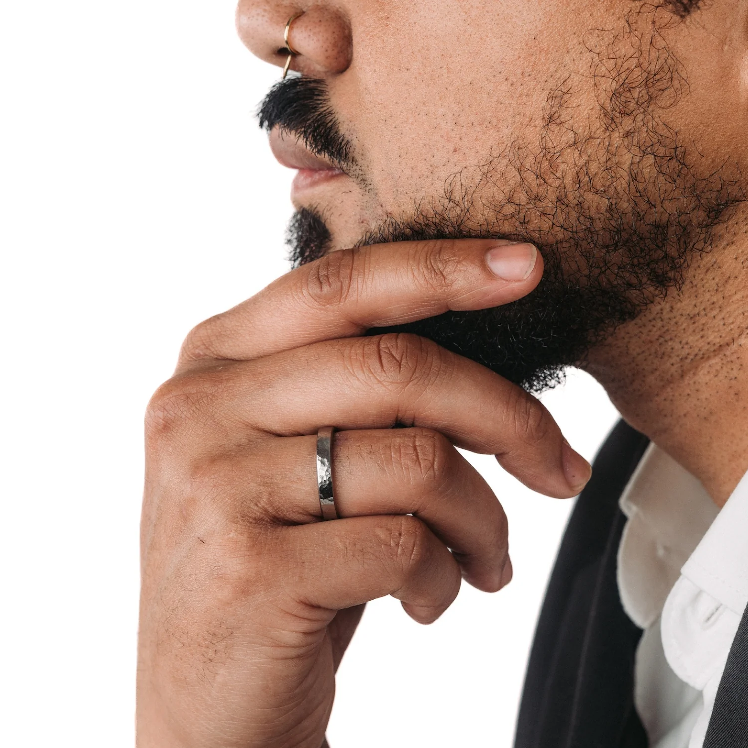 The Arche | 4mm Men's Hammered Titanium Wedding Band - Image 4