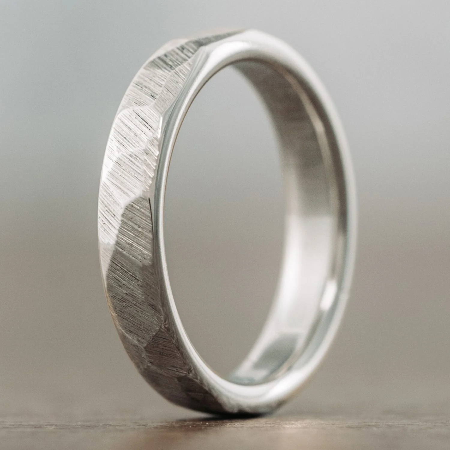 The Apollo & Luna - His and Hers Matching Faceted Gold Wedding Band Set - Image 6