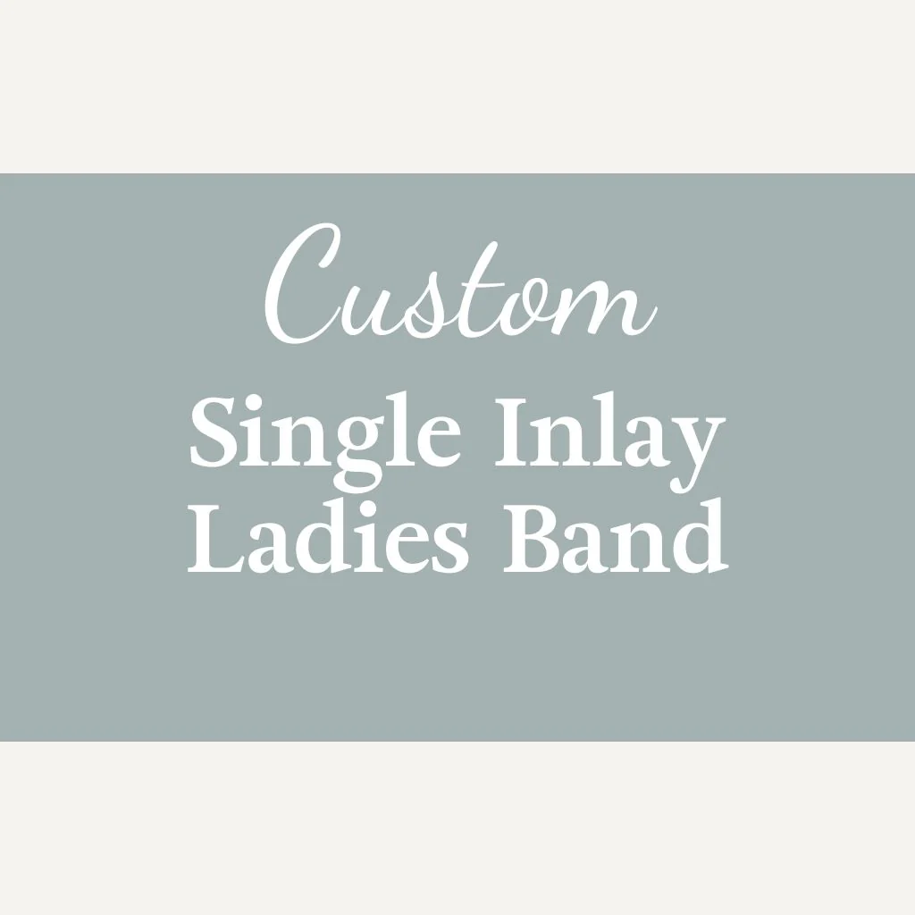 Custom Women's Gold or Silver Band - Single Inlay - Image 3