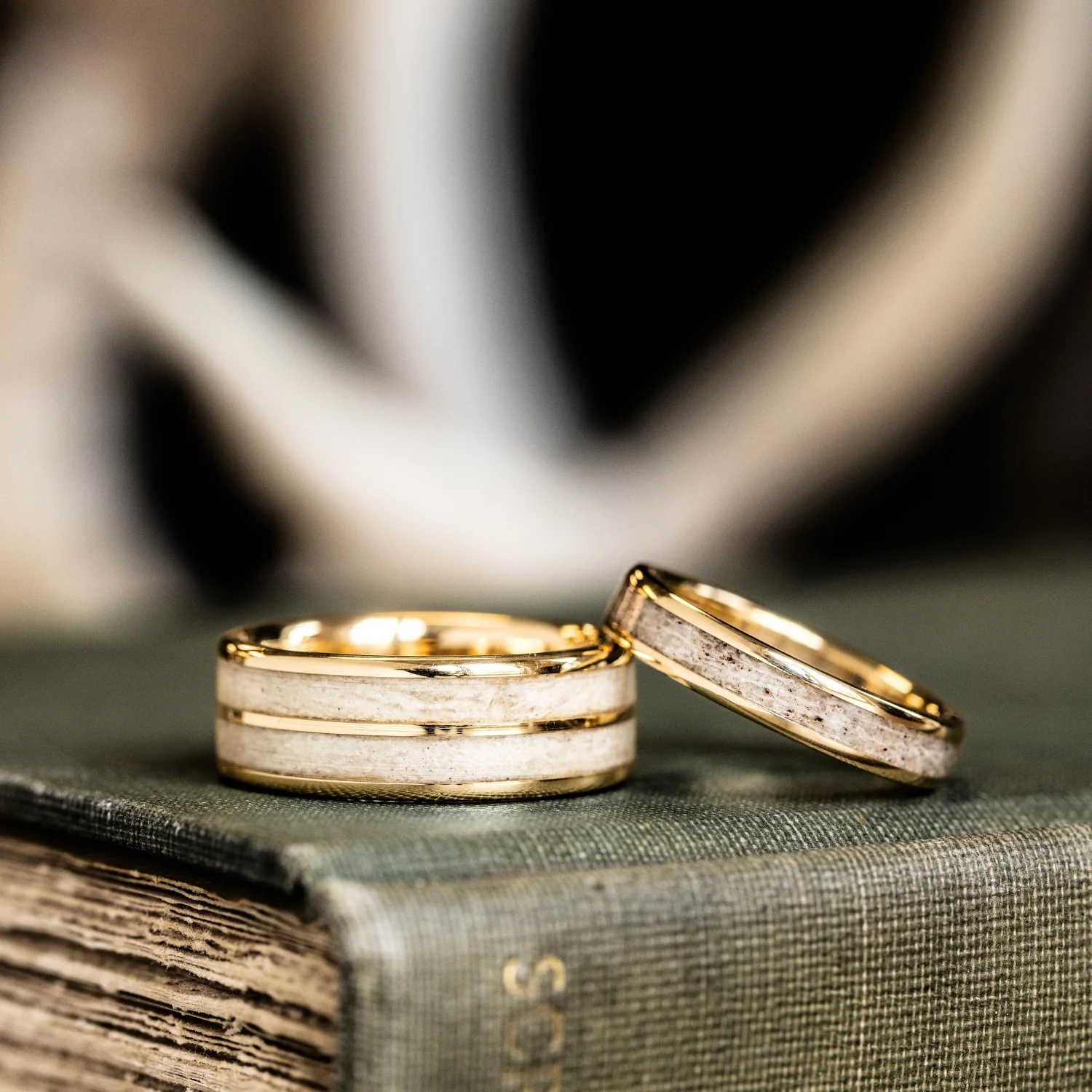 The Huntress | Women's Elk Antler and Gold Ring - Image 5