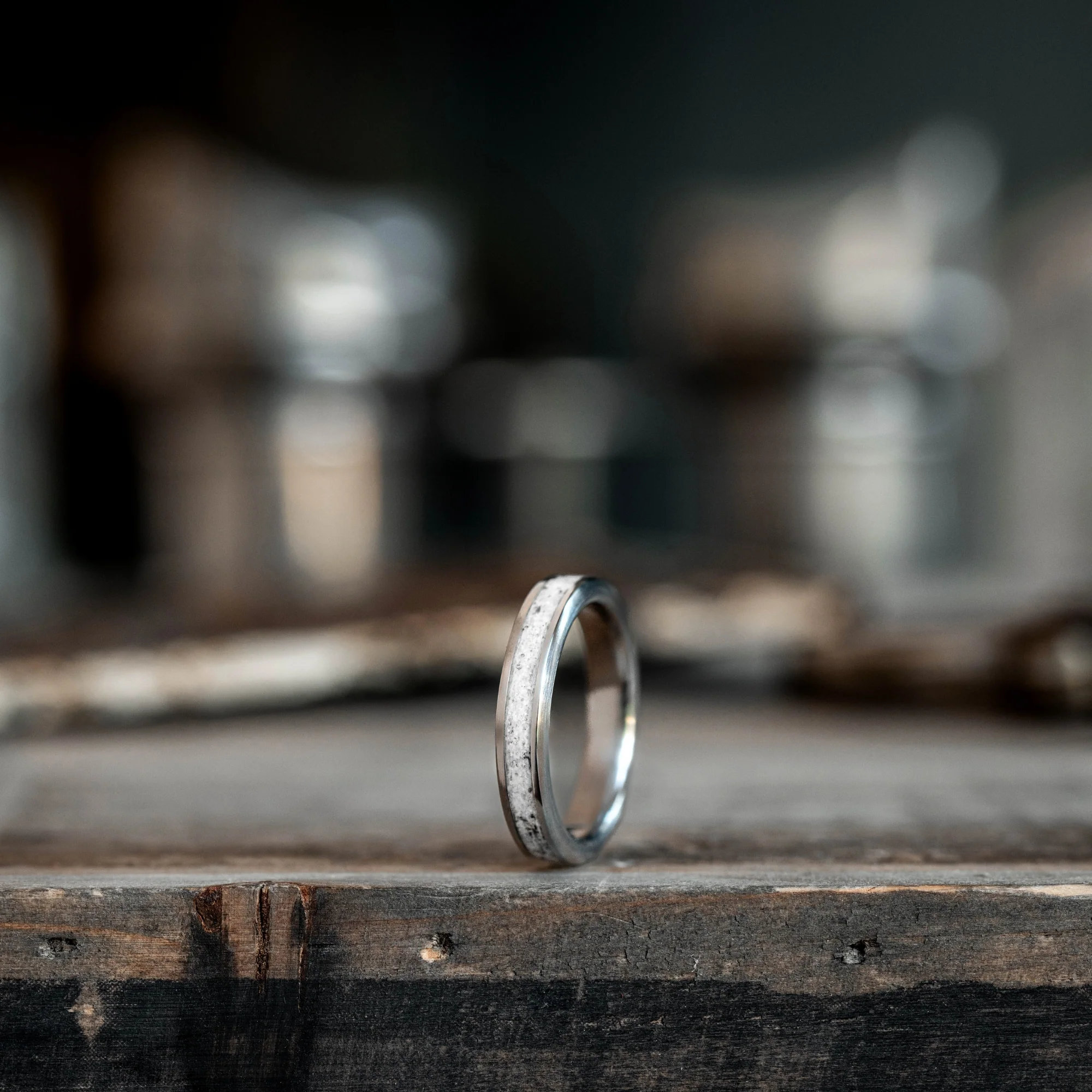 The Huntress | Women's Titanium Ring with Elk Antler - Image 3