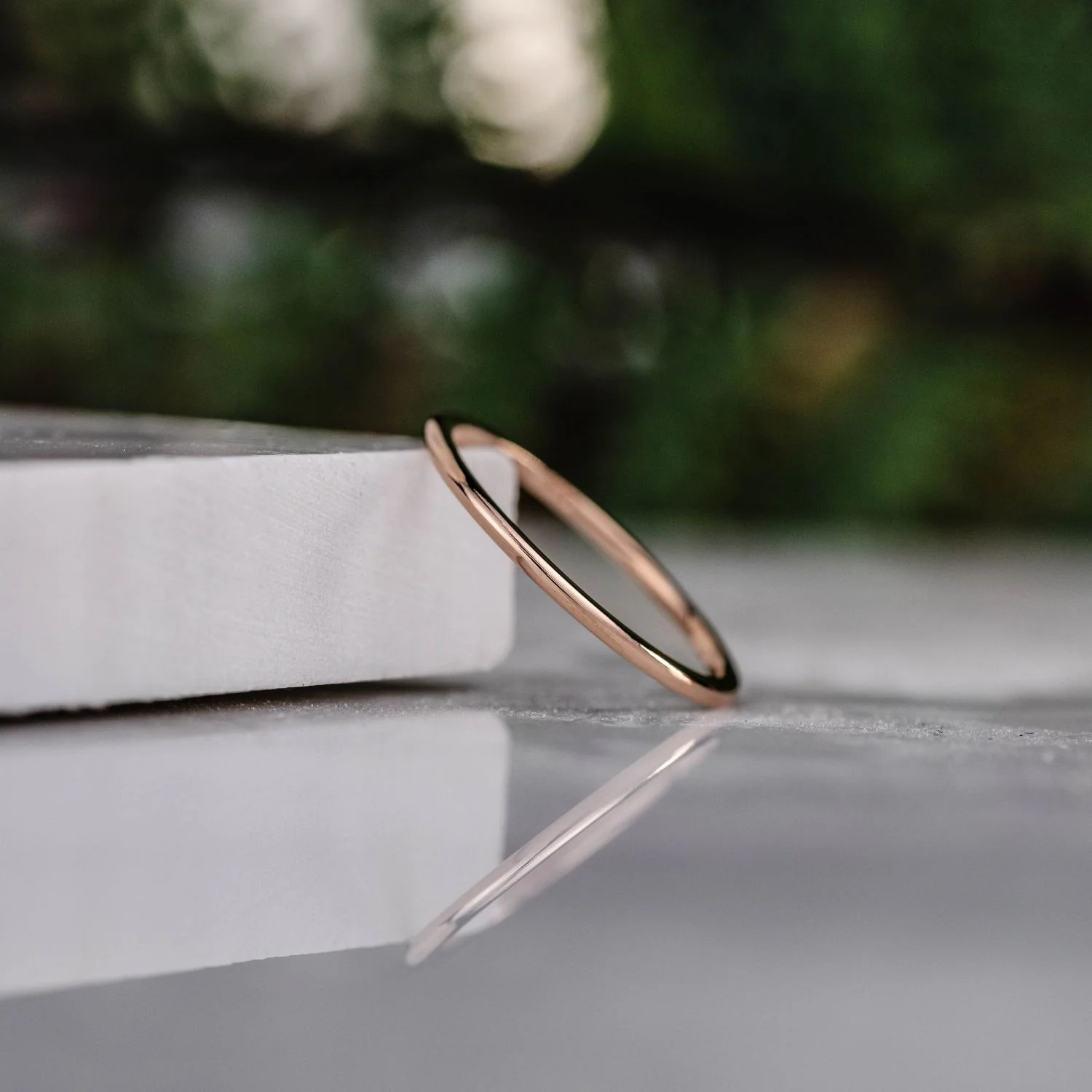The Meridian | 1mm Women's Rose Gold Stacking Ring - Image 6