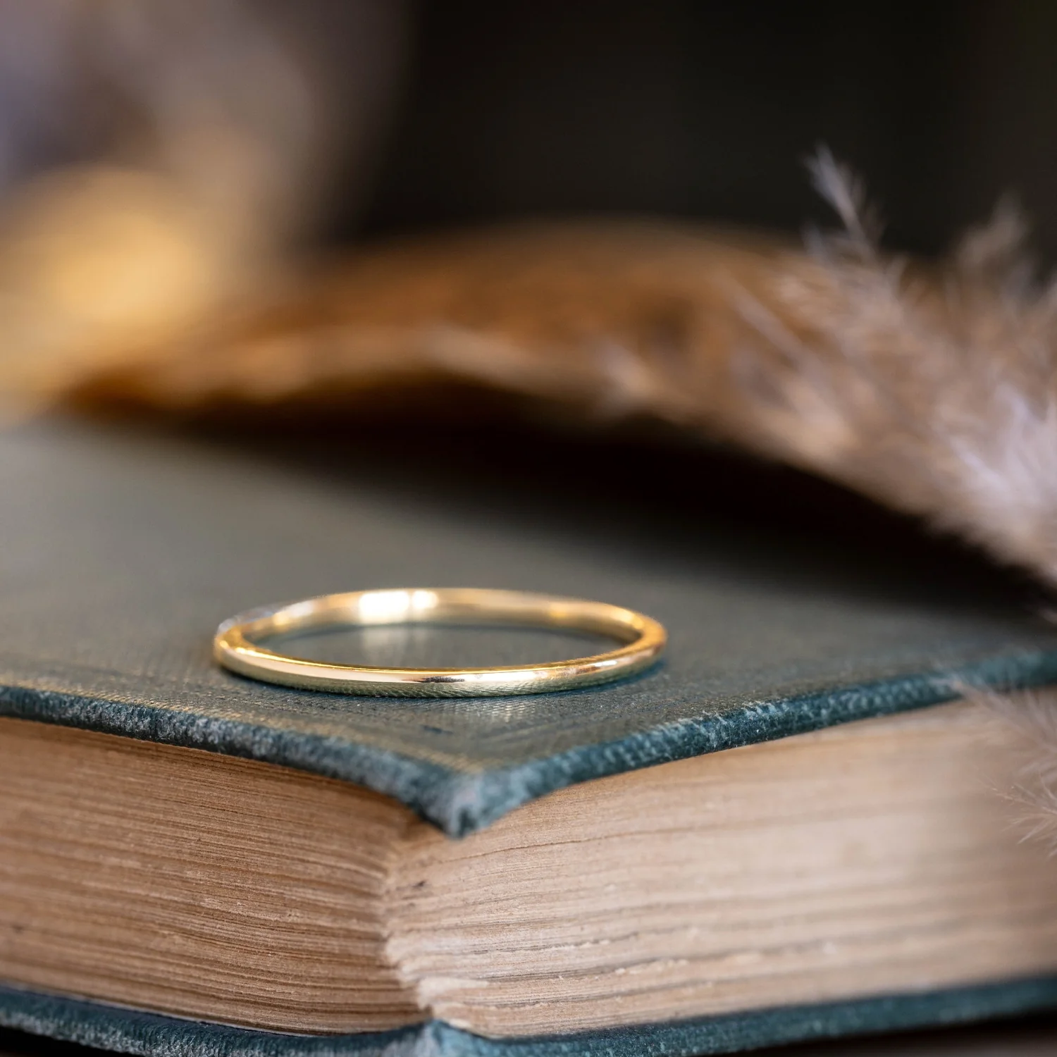 The Meridian | 1mm Women's Yellow Gold Stacking Ring - Image 6