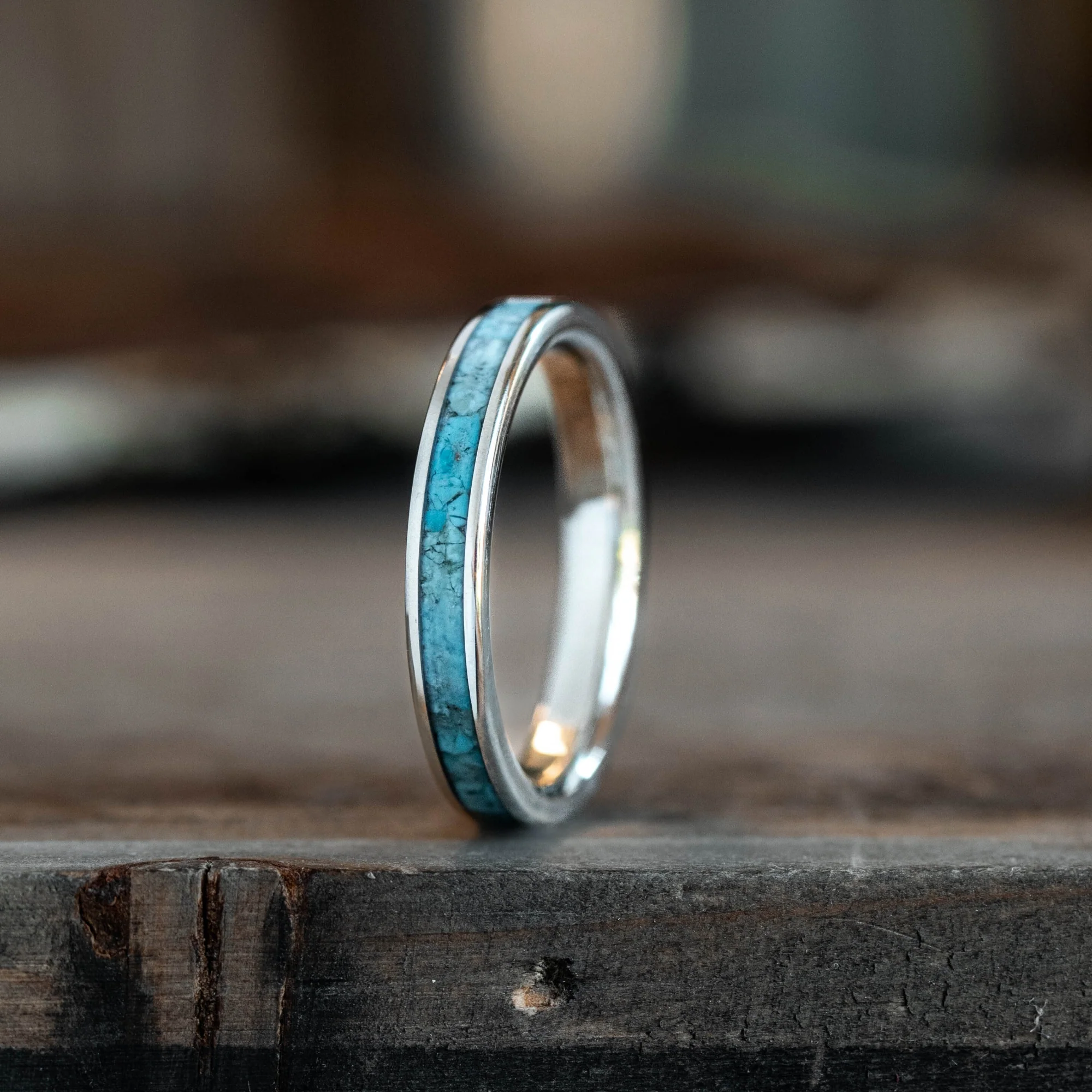 The Serenity | Women's Solid Gold & Turquoise Ring - Image 3