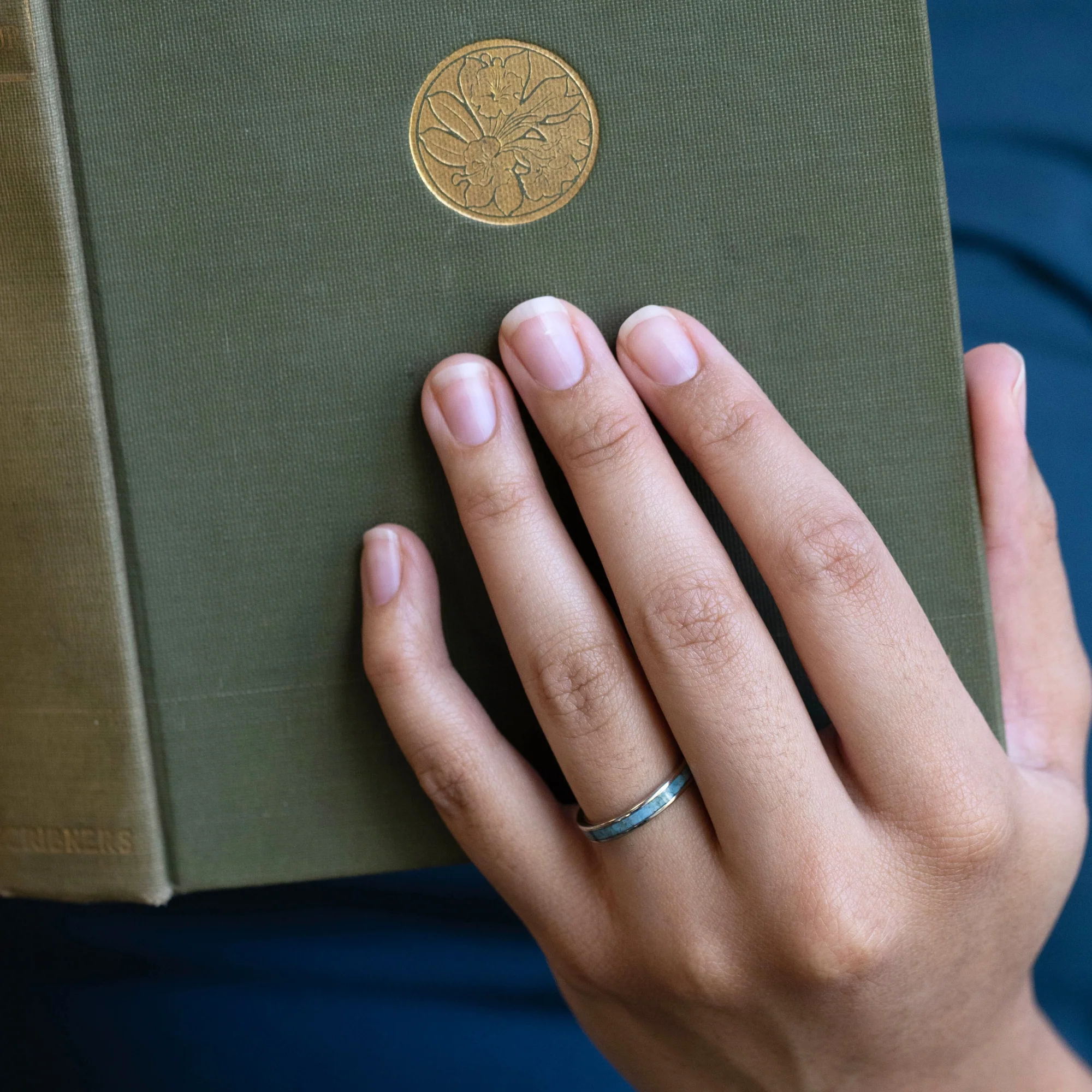 The Serenity | Women's Solid Gold & Turquoise Ring - Image 4