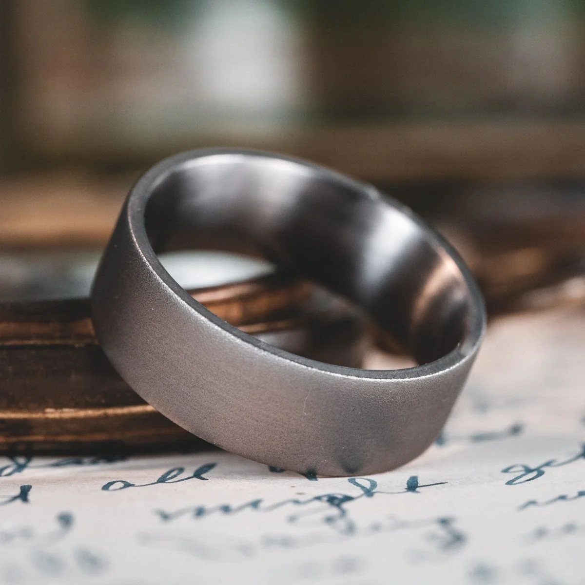 The Aerodyne | Men's Brushed Titanium Wedding Band - Image 10