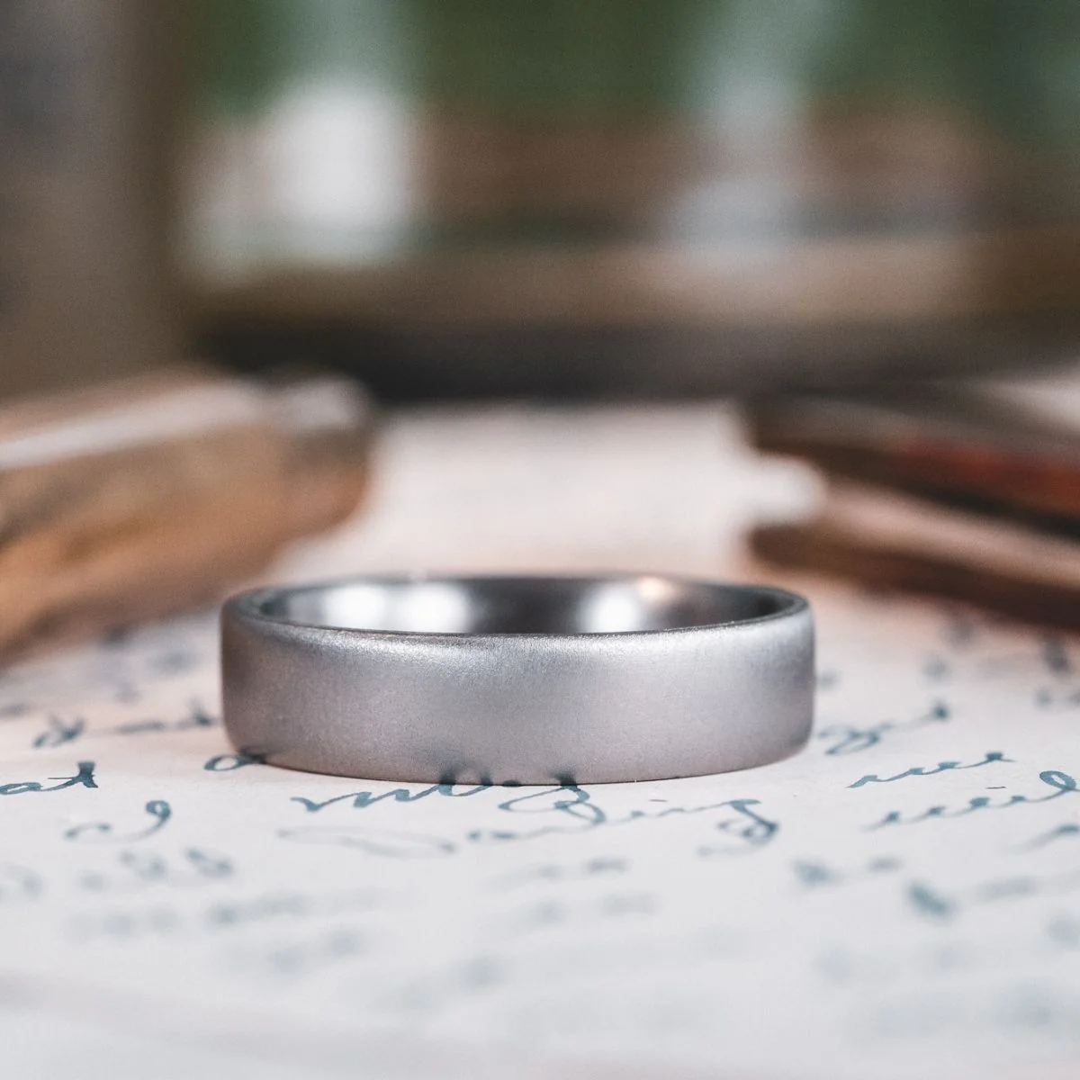 The Aerodyne | Men's Brushed Titanium Wedding Band - Image 3