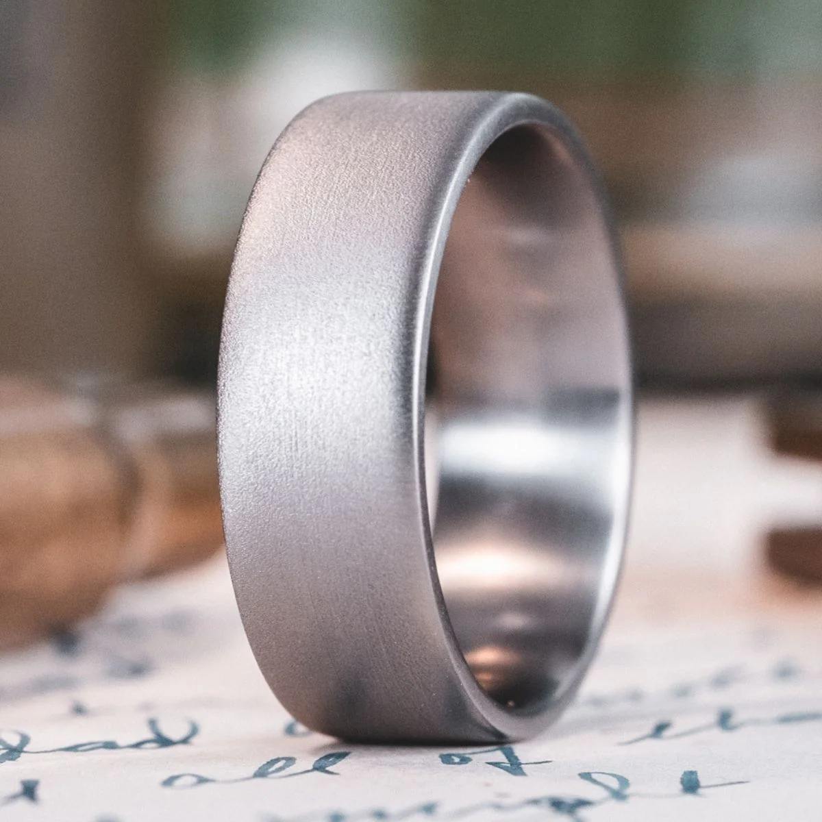 The Aerodyne | Men's Brushed Titanium Wedding Band - Image 5