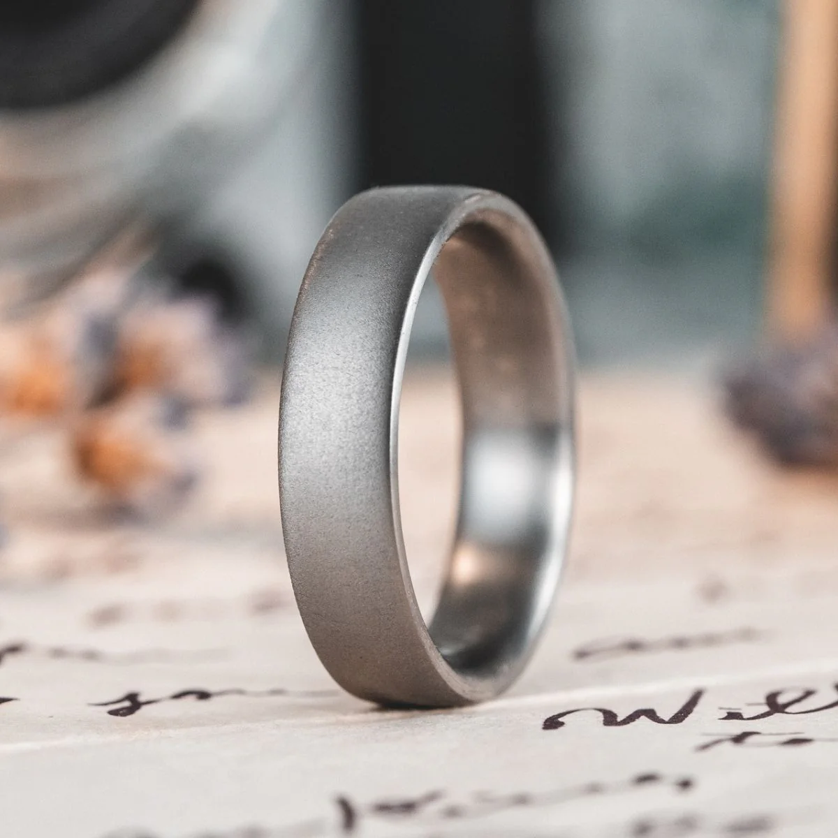 The Aerodyne | Men's Brushed Titanium Wedding Band - Image 6