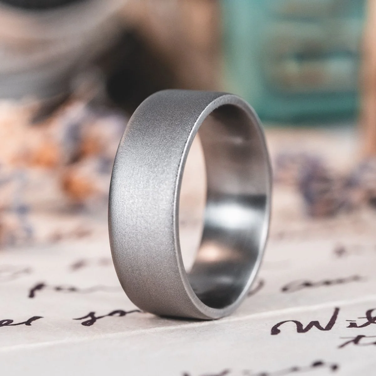 The Aerodyne | Men's Brushed Titanium Wedding Band - Image 7