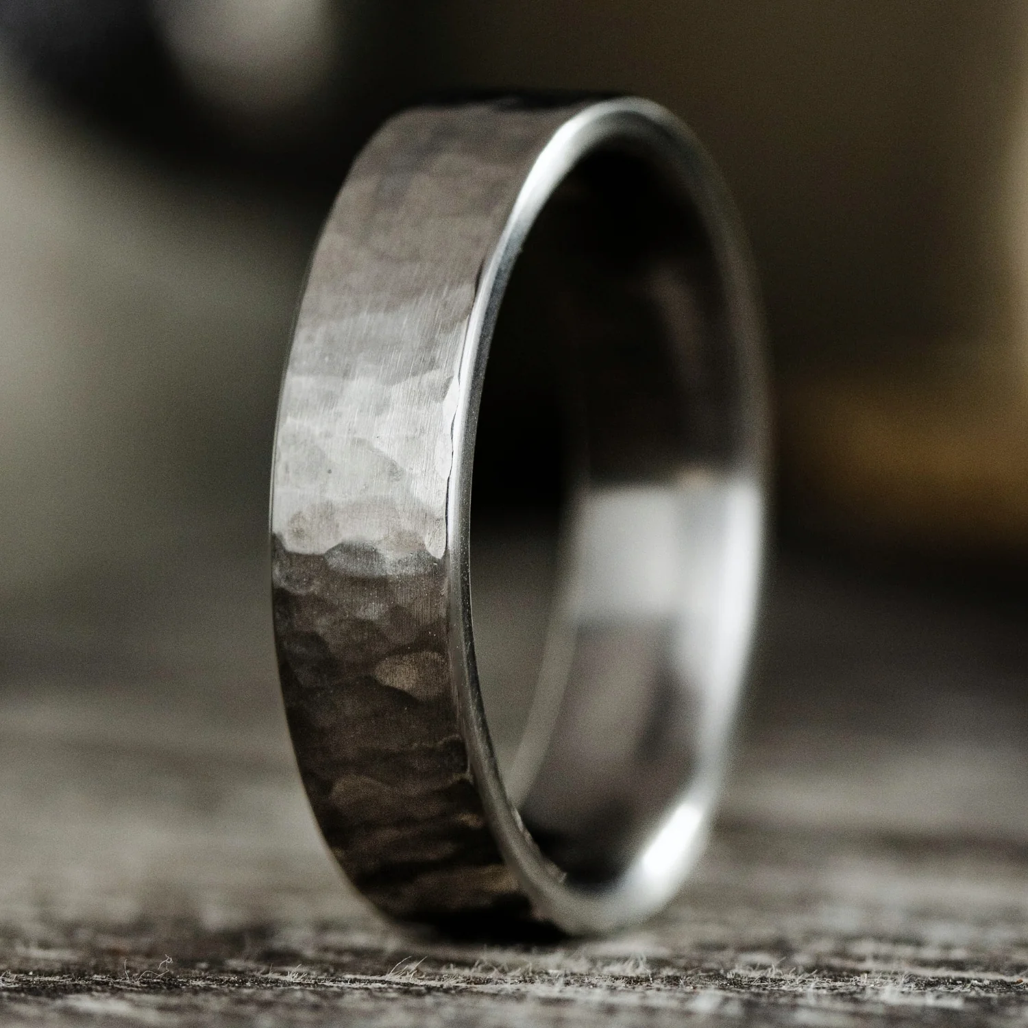 The Arche | 6mm Men's Hammered Titanium Wedding Band - Image 3