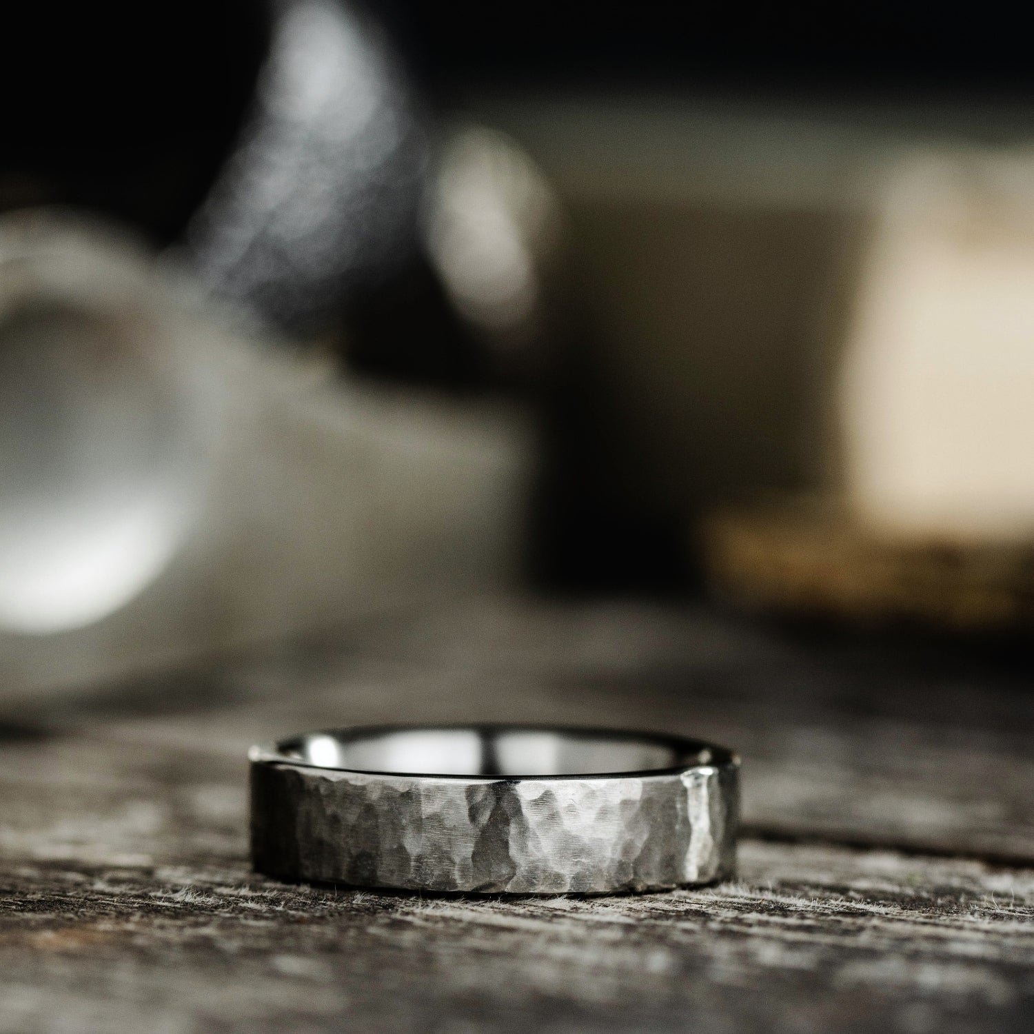 The Arche | 6mm Men's Hammered Titanium Wedding Band - Image 4