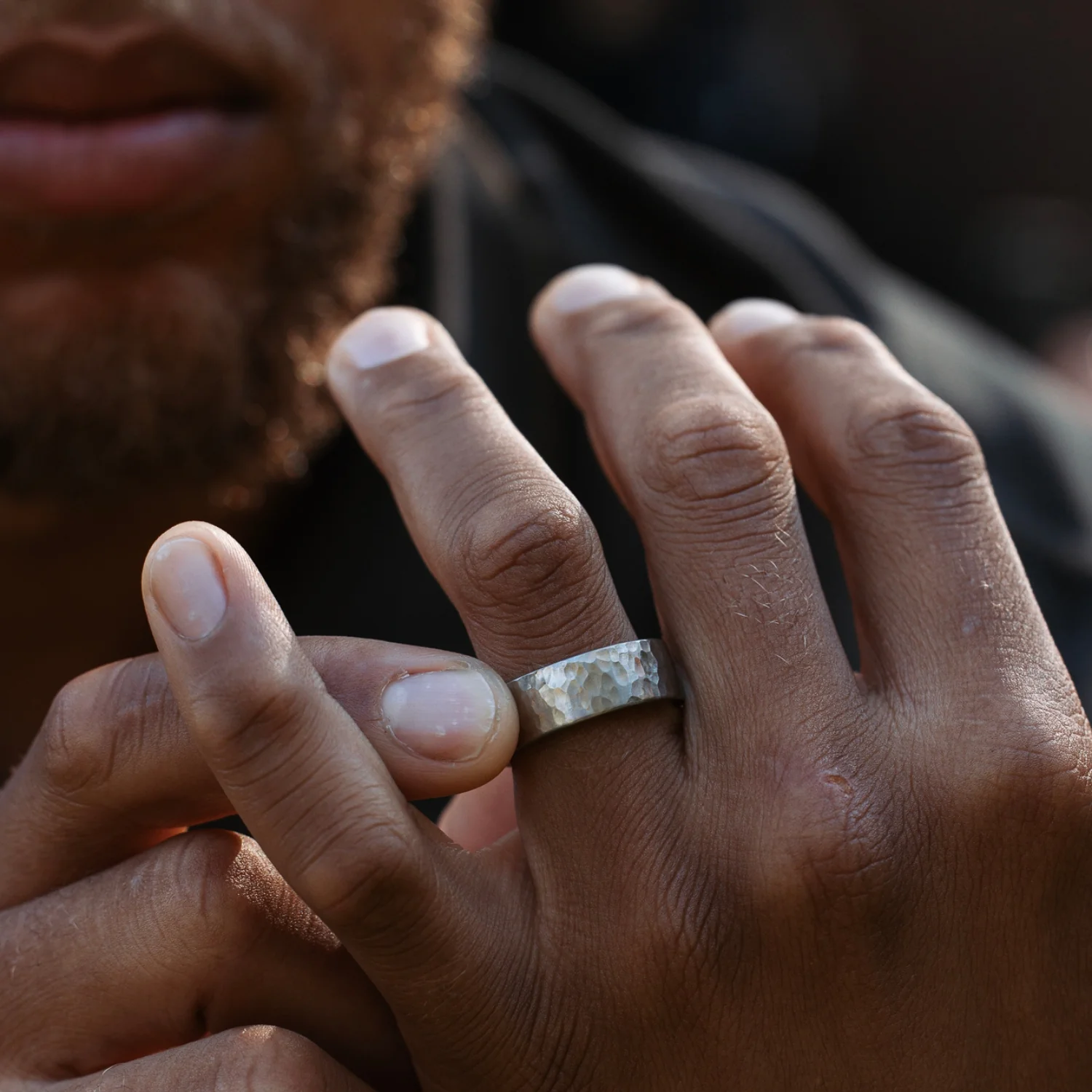 The Arche | 8mm Men's Hammered Titanium Wedding Band - Image 6