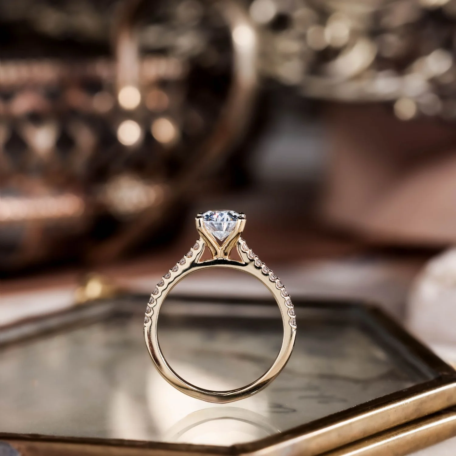 The Chloe - Oval Diamond Engagement Ring with Pavé Diamond Setting - Image 12