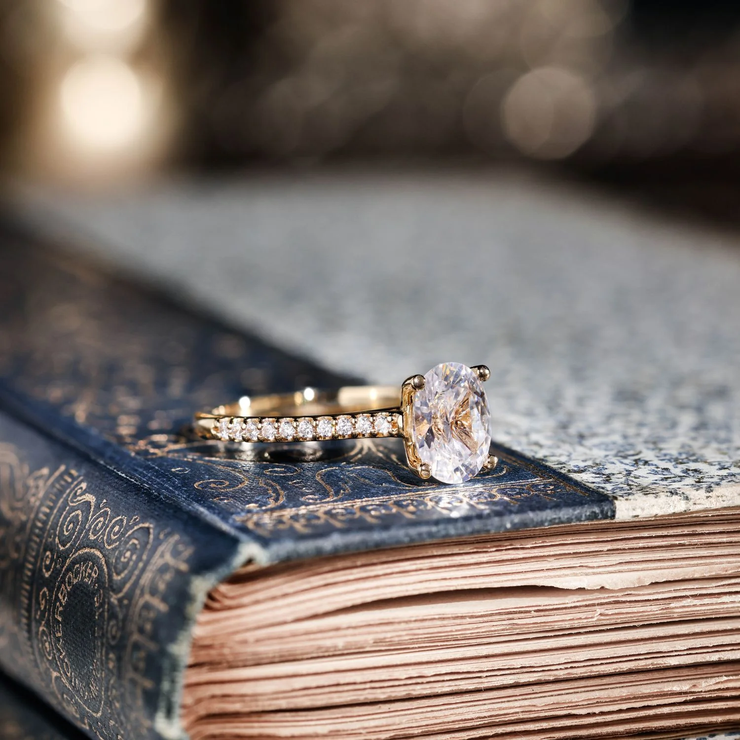 The Chloe - Oval Diamond Engagement Ring with Pavé Diamond Setting - Image 6