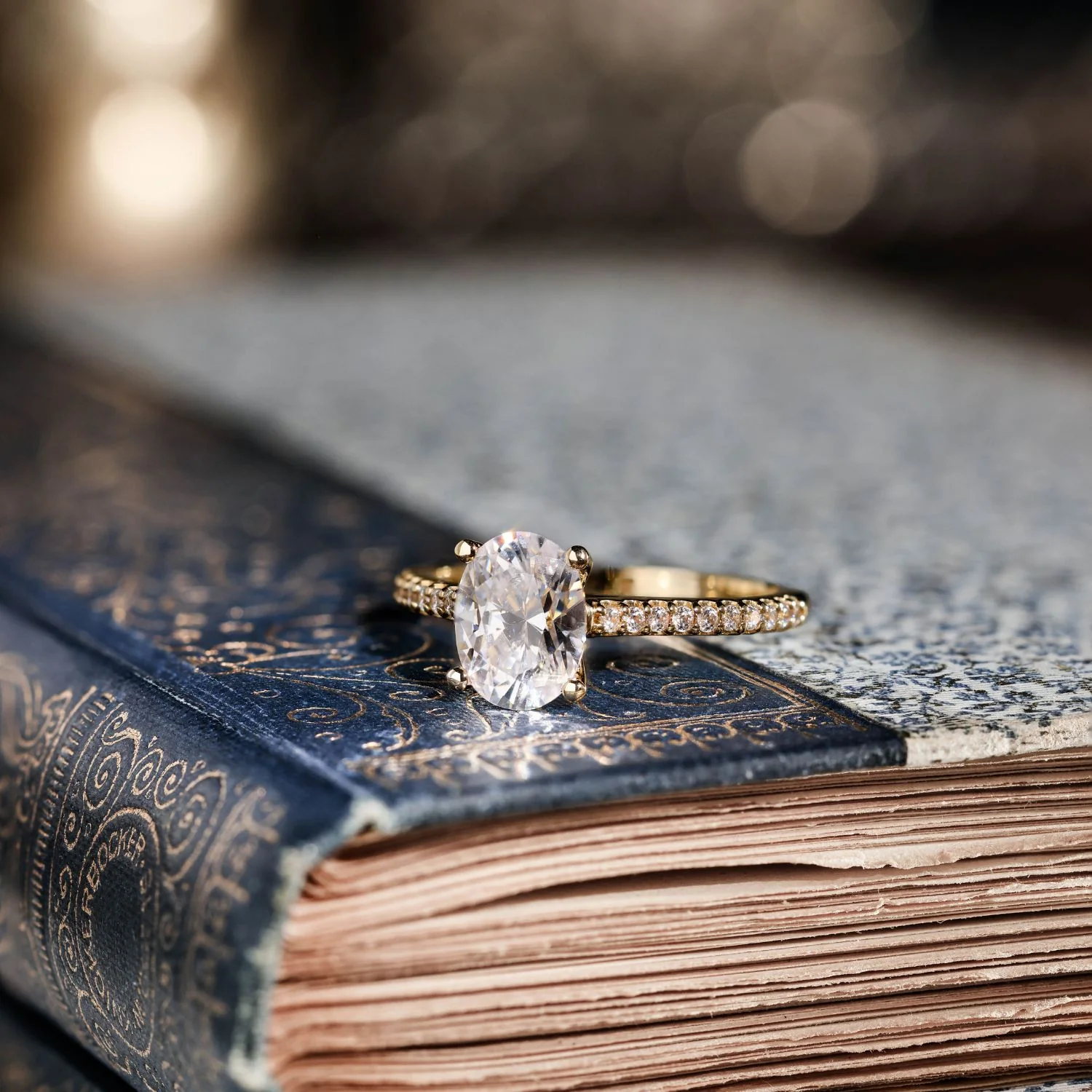 The Chloe - Oval Diamond Engagement Ring with Pavé Diamond Setting - Image 8