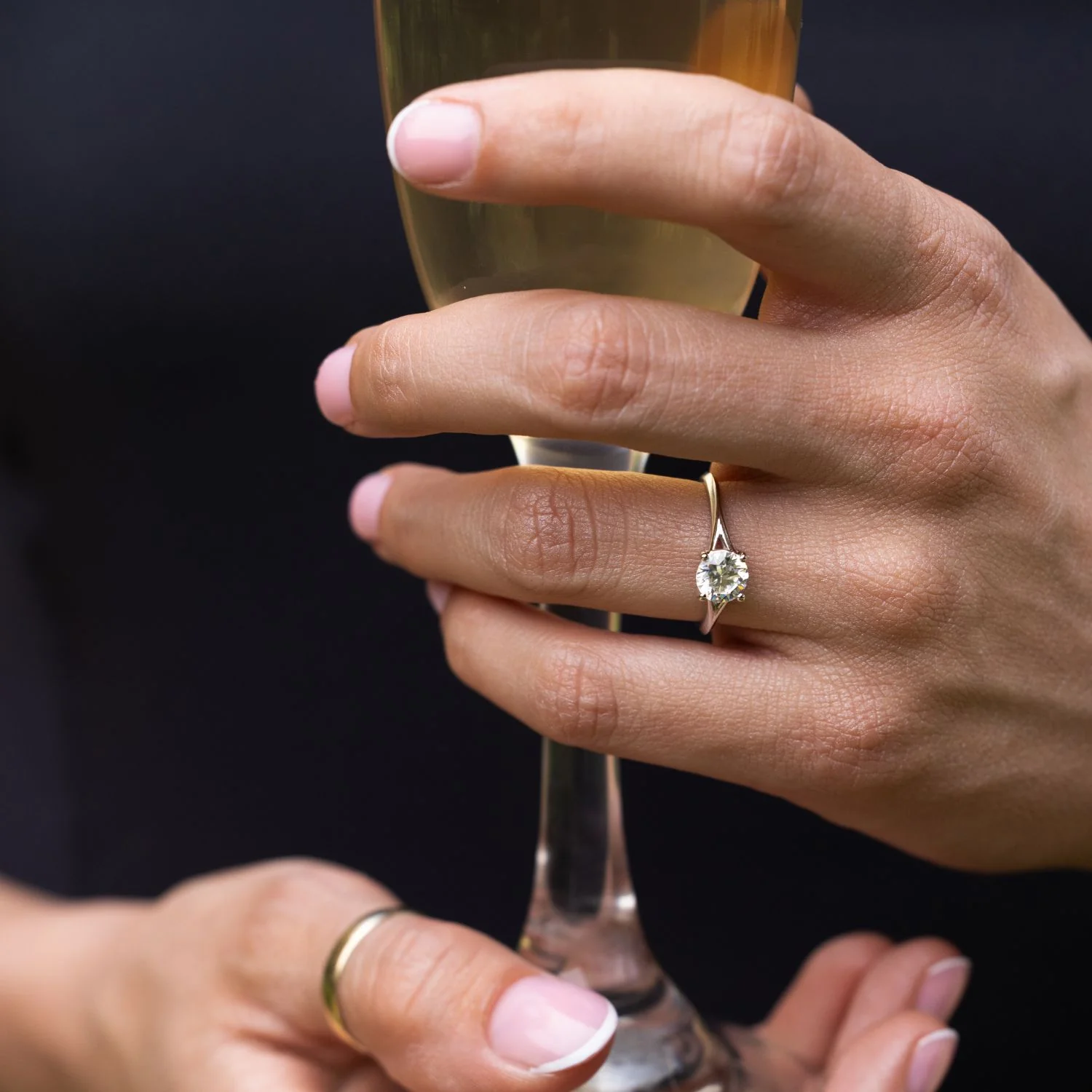 The Evelina - Round Cut Diamond Engagement Ring with a Split Shank Setting - Image 8