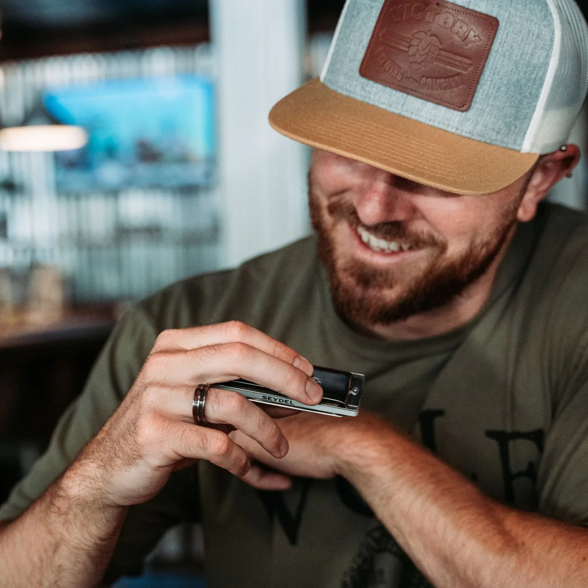 The Great War | Men's Titanium Wedding Band with 1903 Springfield Rifle Stock Wood & WWI Uniform - Image 4
