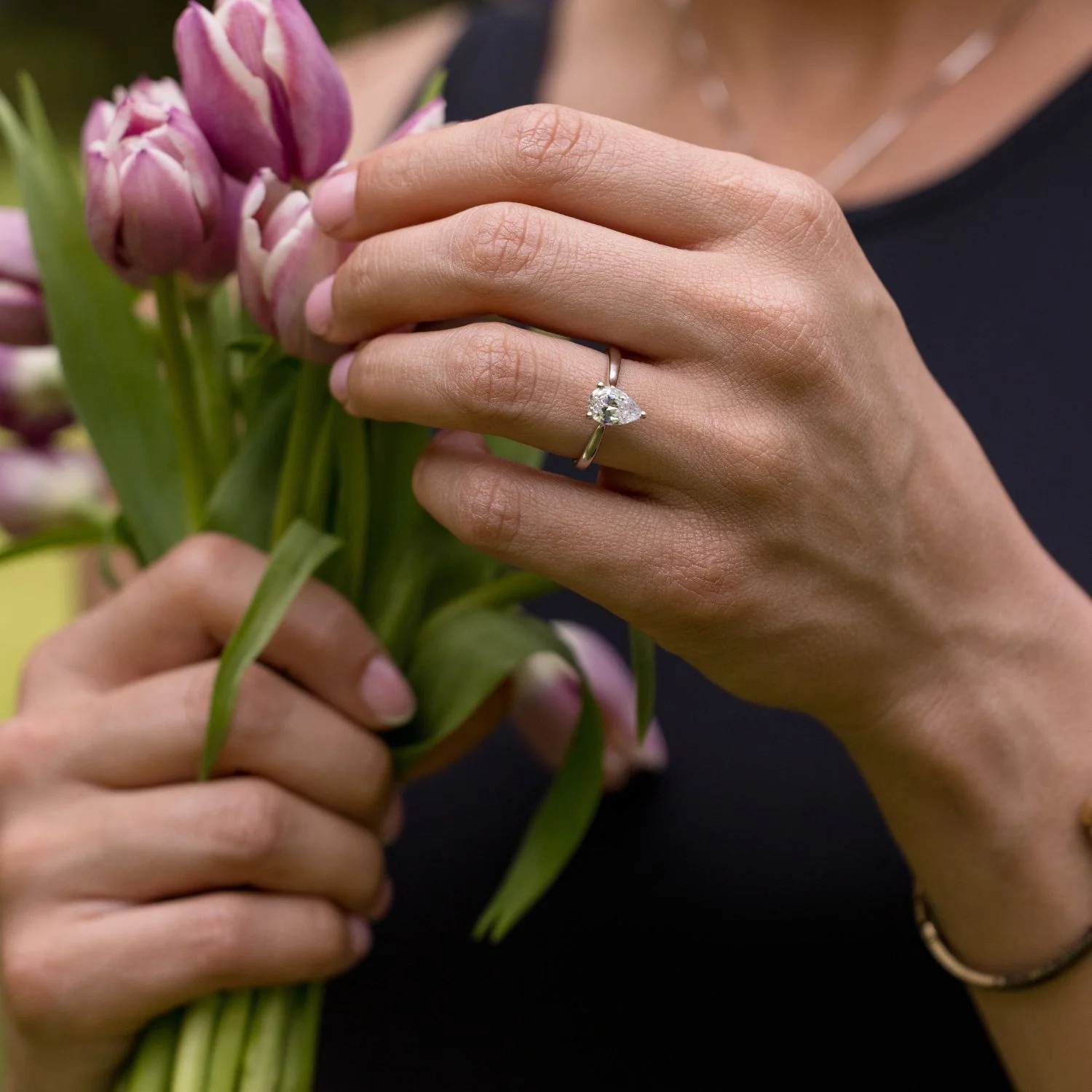 The Julia - Pear-Shaped Diamond Solitaire Engagement Ring - Image 6