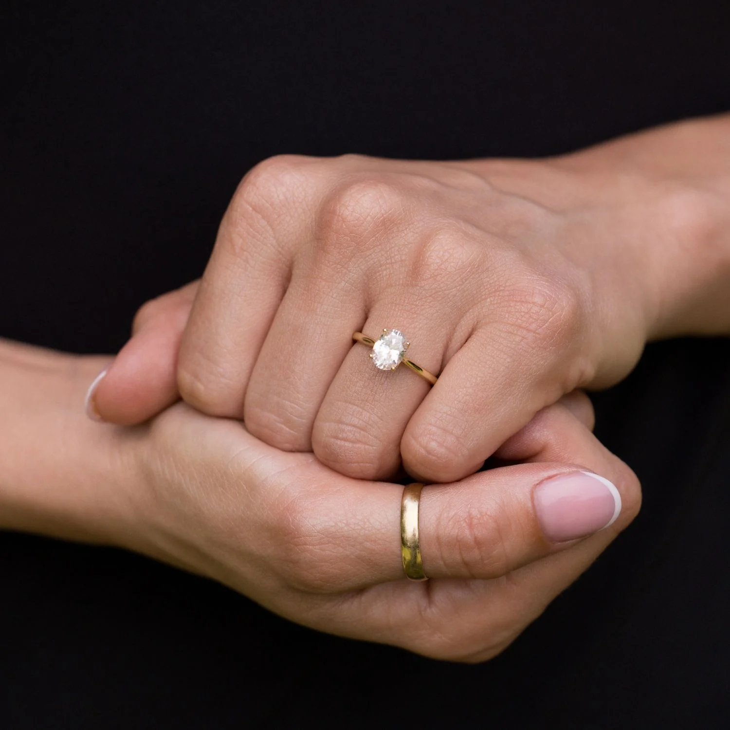 The Lily - Solitaire Oval Diamond Engagement Ring with Nature-Inspired Setting - Image 4