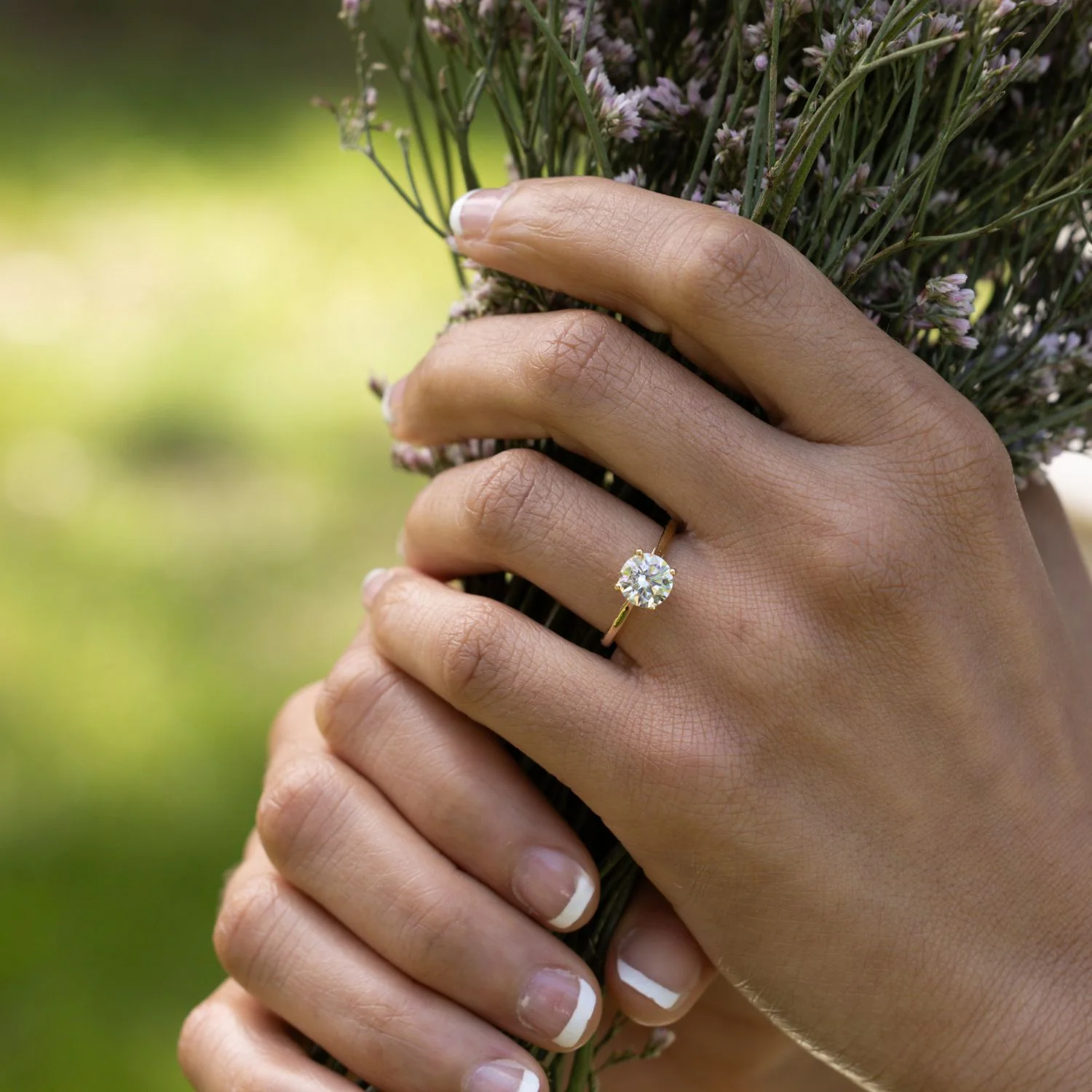 The Lily - Solitaire Round Diamond Engagement Ring with Nature-Inspired Setting - Image 3