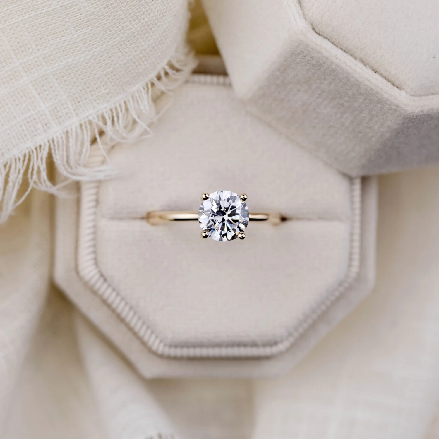 The Lora - Round Solitaire Engagement Ring with Delicate Nature Inspired Setting - Image 15
