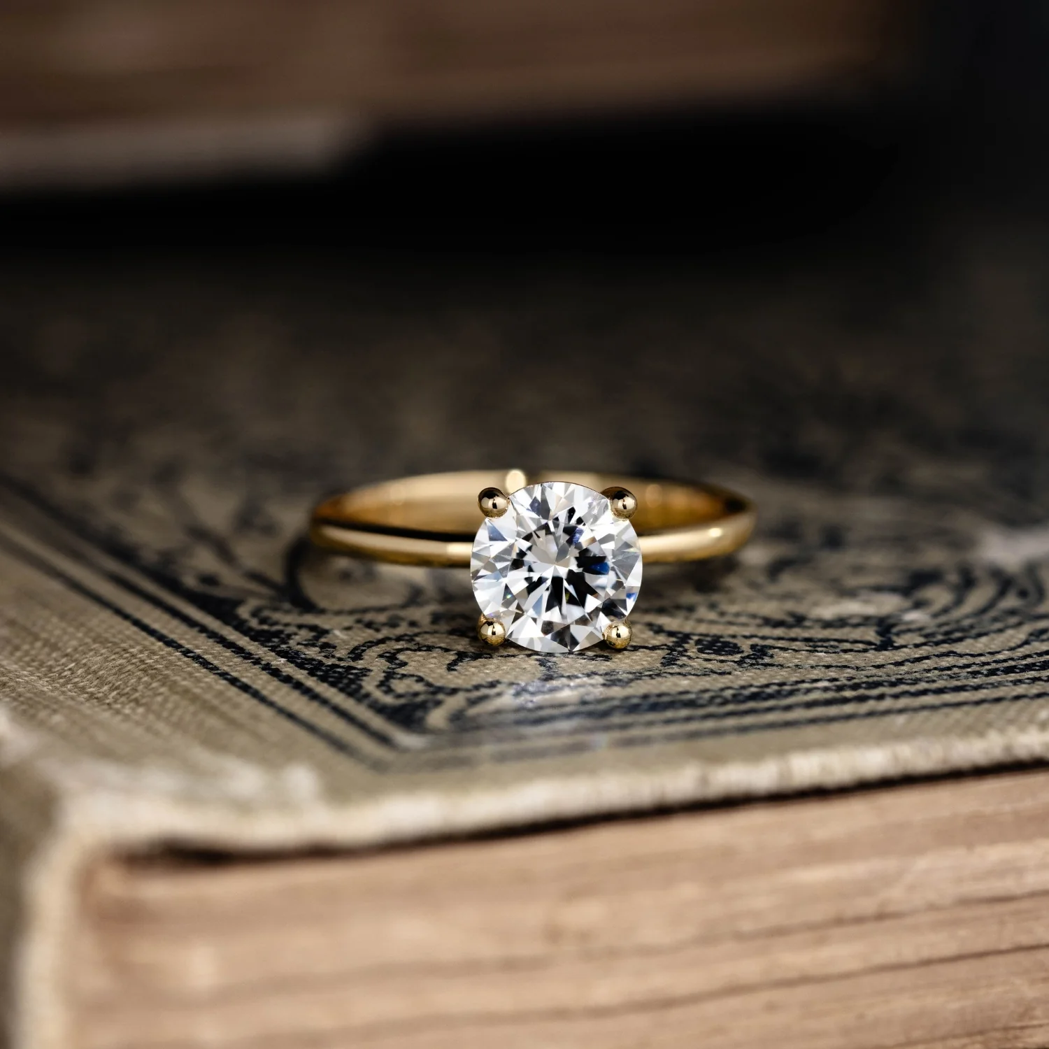 The Lora - Round Solitaire Engagement Ring with Delicate Nature Inspired Setting - Image 16