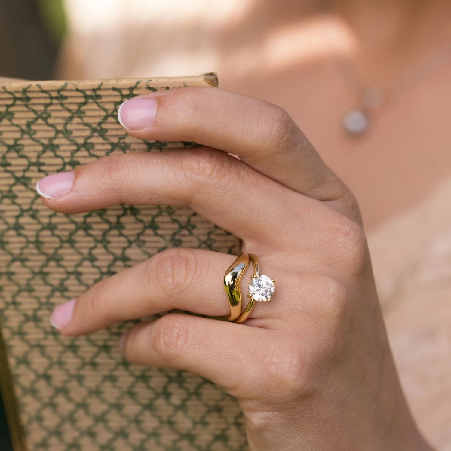 The Lora - Round Solitaire Engagement Ring with Delicate Nature Inspired Setting - Image 5