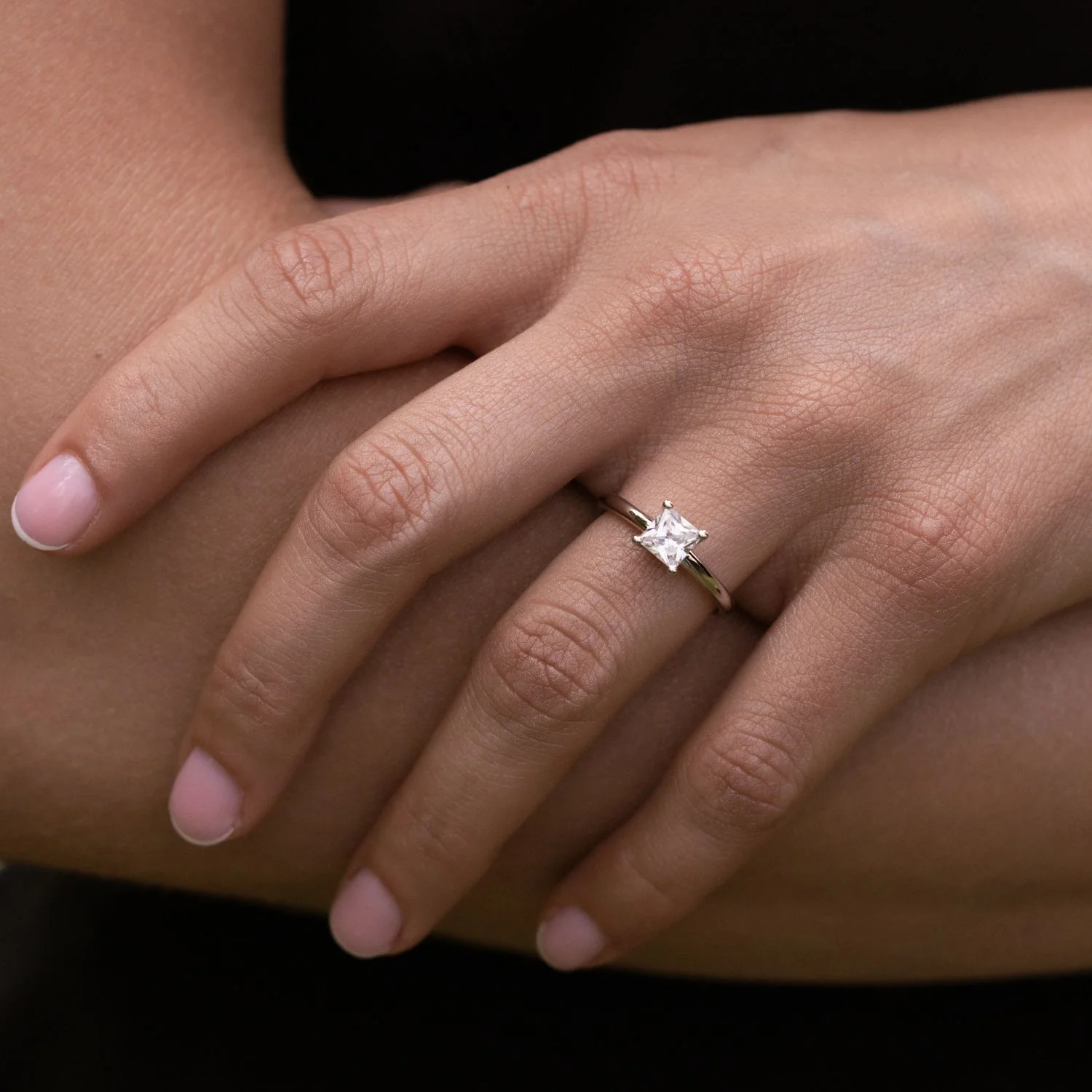 The Louisa - Solitaire Princess Cut Diamond Engagement Ring - Image 4