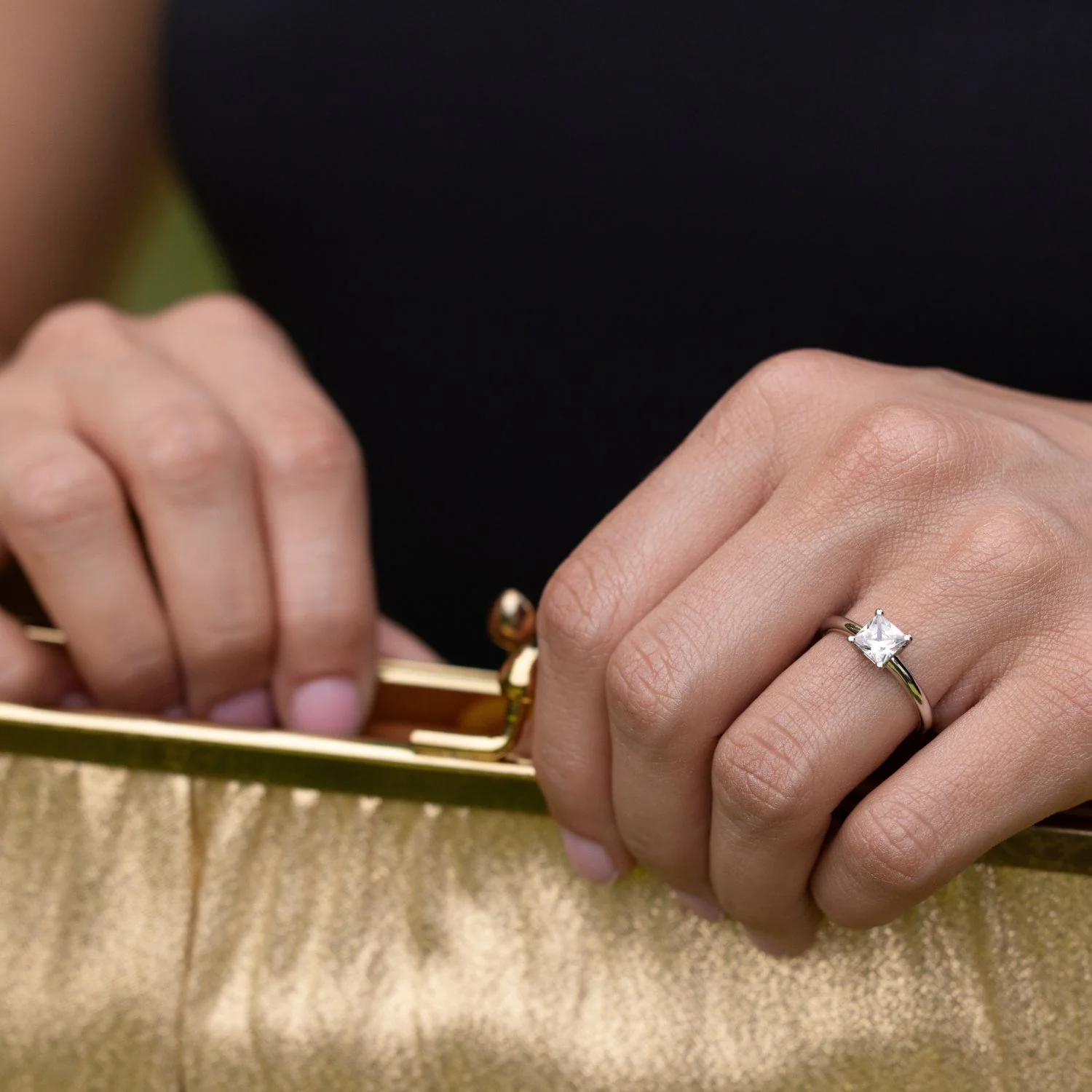 The Louisa - Solitaire Princess Cut Diamond Engagement Ring - Image 5