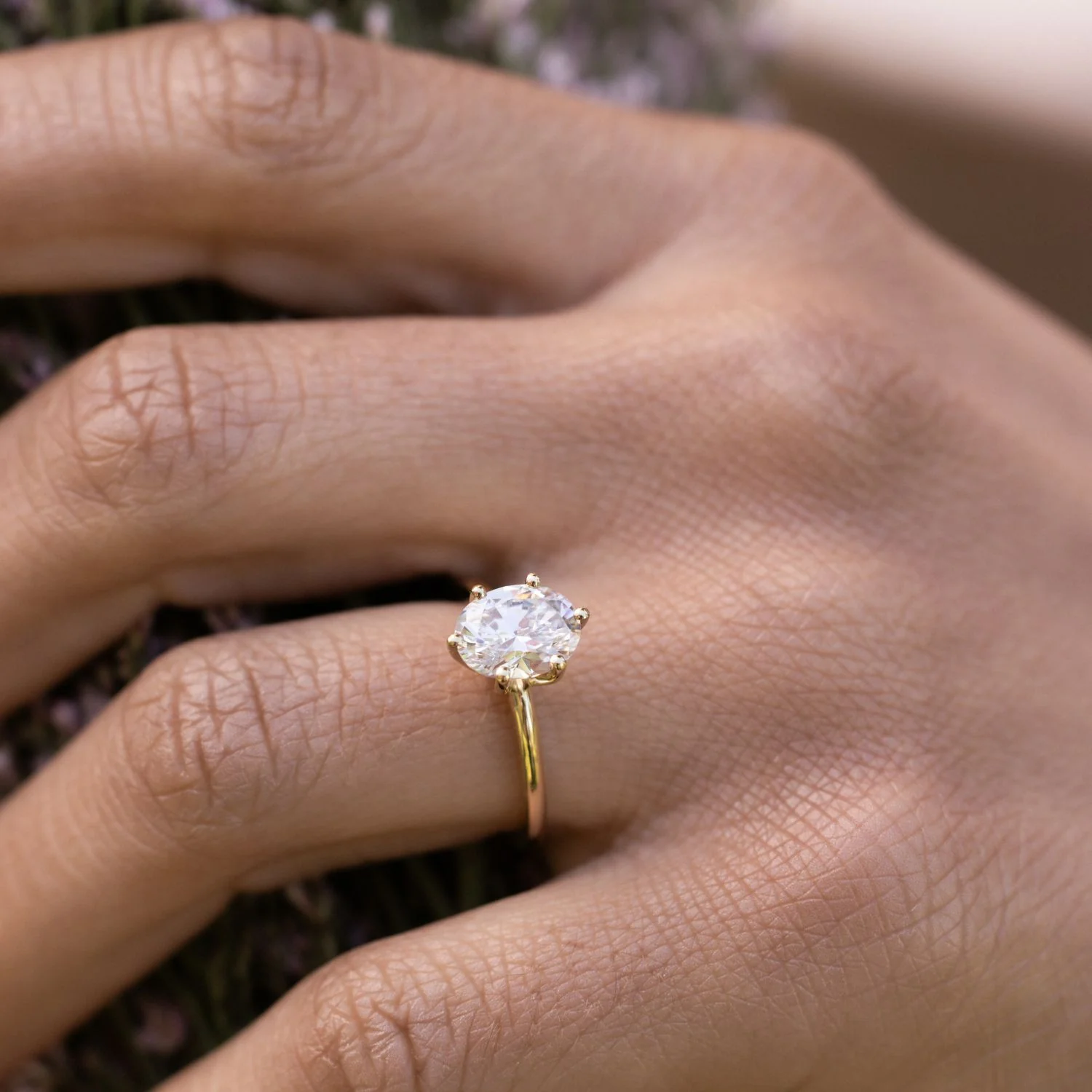 The Olivia - Classic Solitaire Oval Diamond Engagement Ring - Image 3