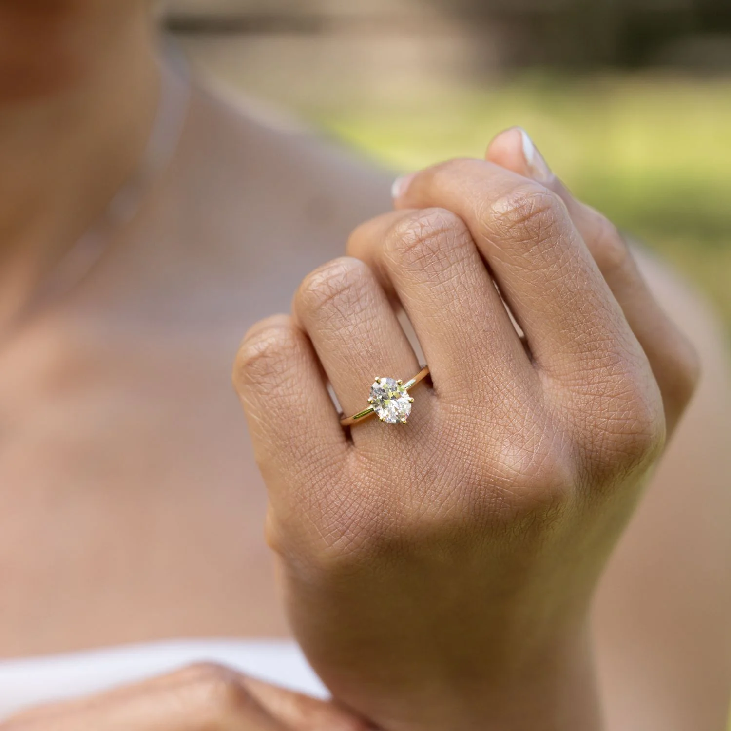 The Olivia - Classic Solitaire Oval Diamond Engagement Ring - Image 7