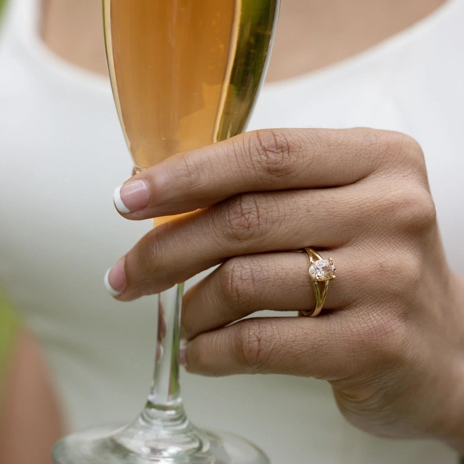 The Sedona - Natural Peach Morganite Solitaire Oval Engagement Ring - Image 20