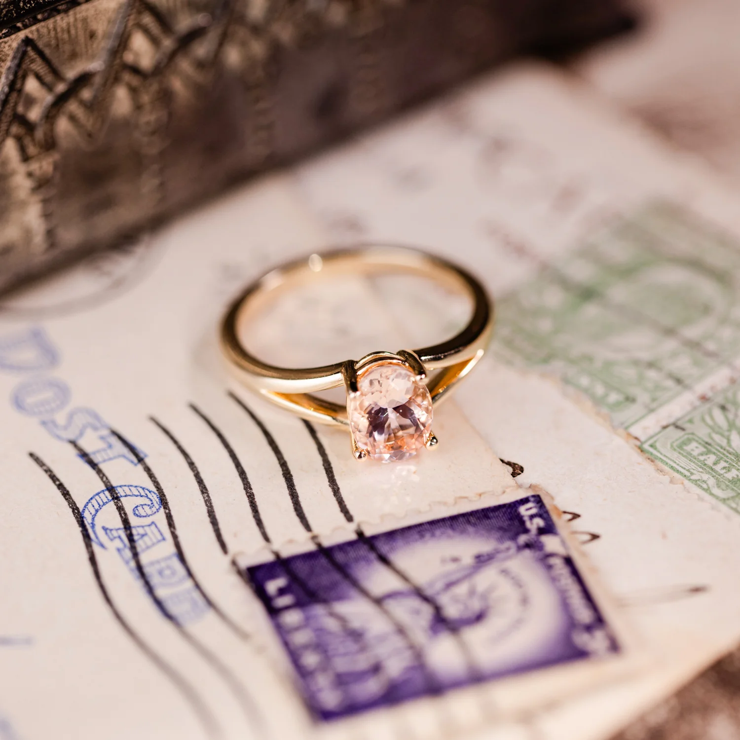 The Sedona - Natural Peach Morganite Solitaire Oval Engagement Ring - Image 5