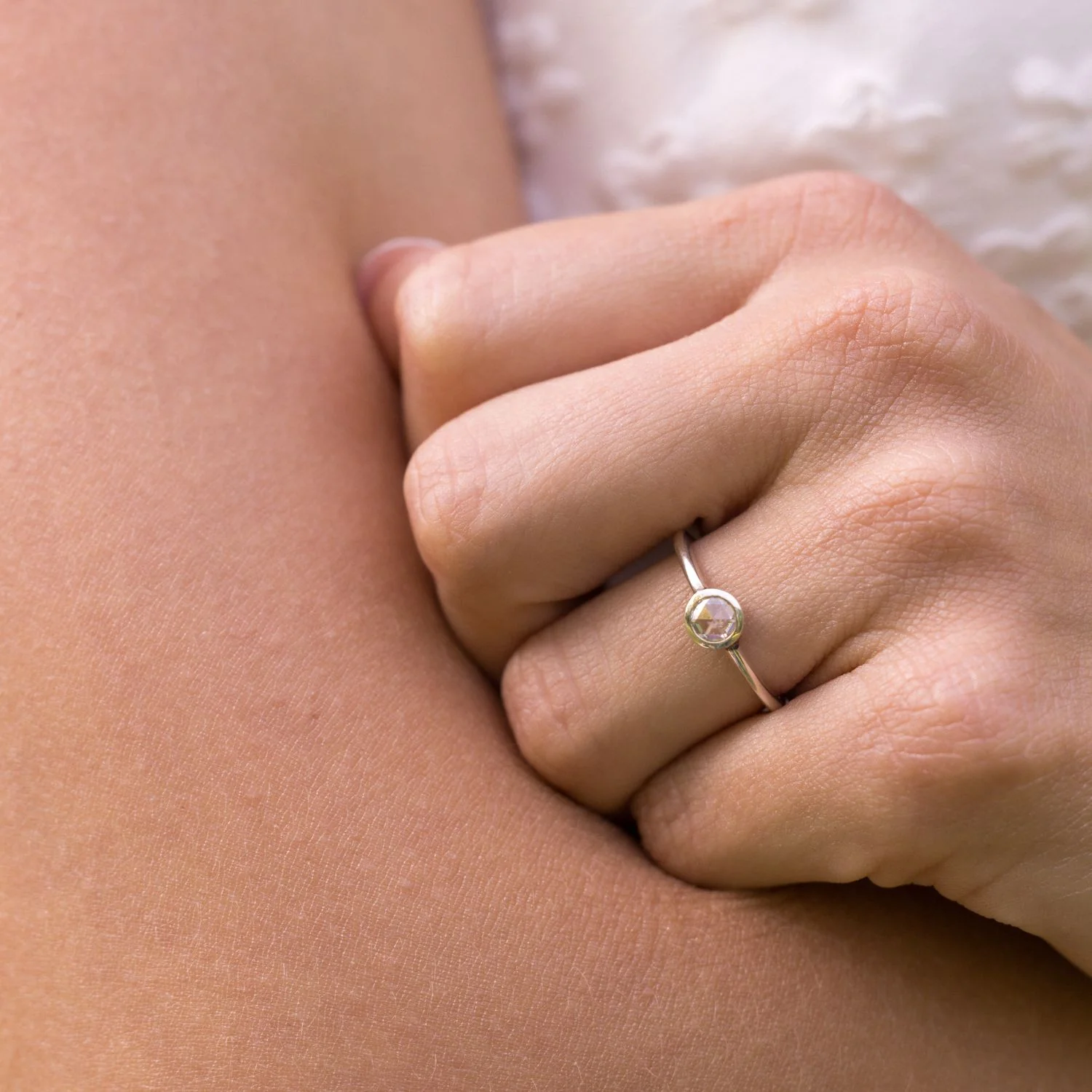 The Sylvie - Round Rose Cut Natural Engagement Ring - Image 5