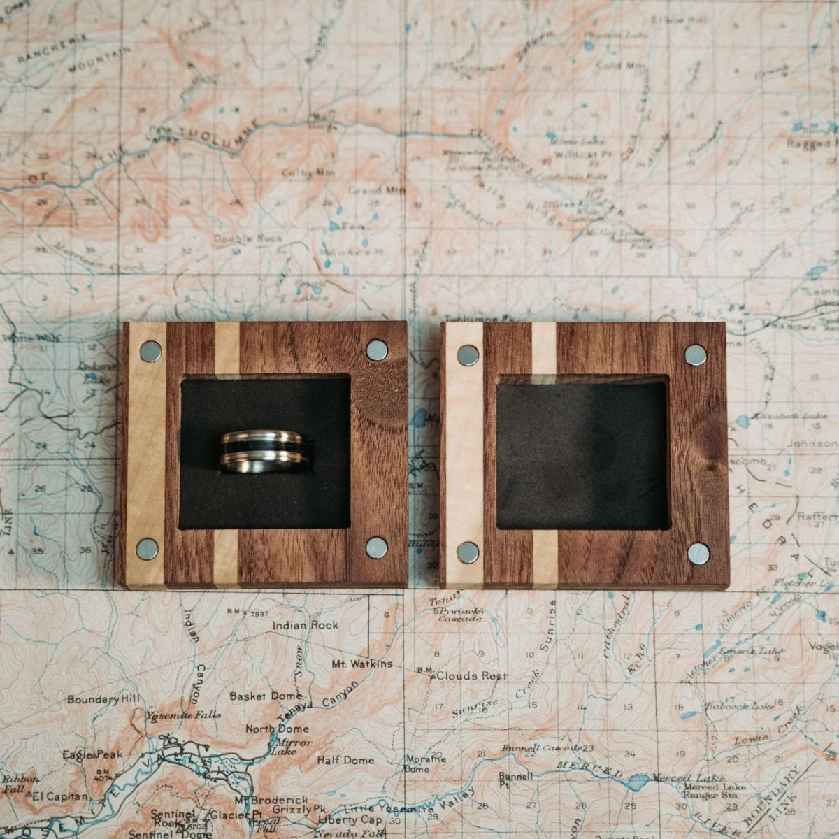 Walnut and Poplar Wooden Ring Box - Image 3