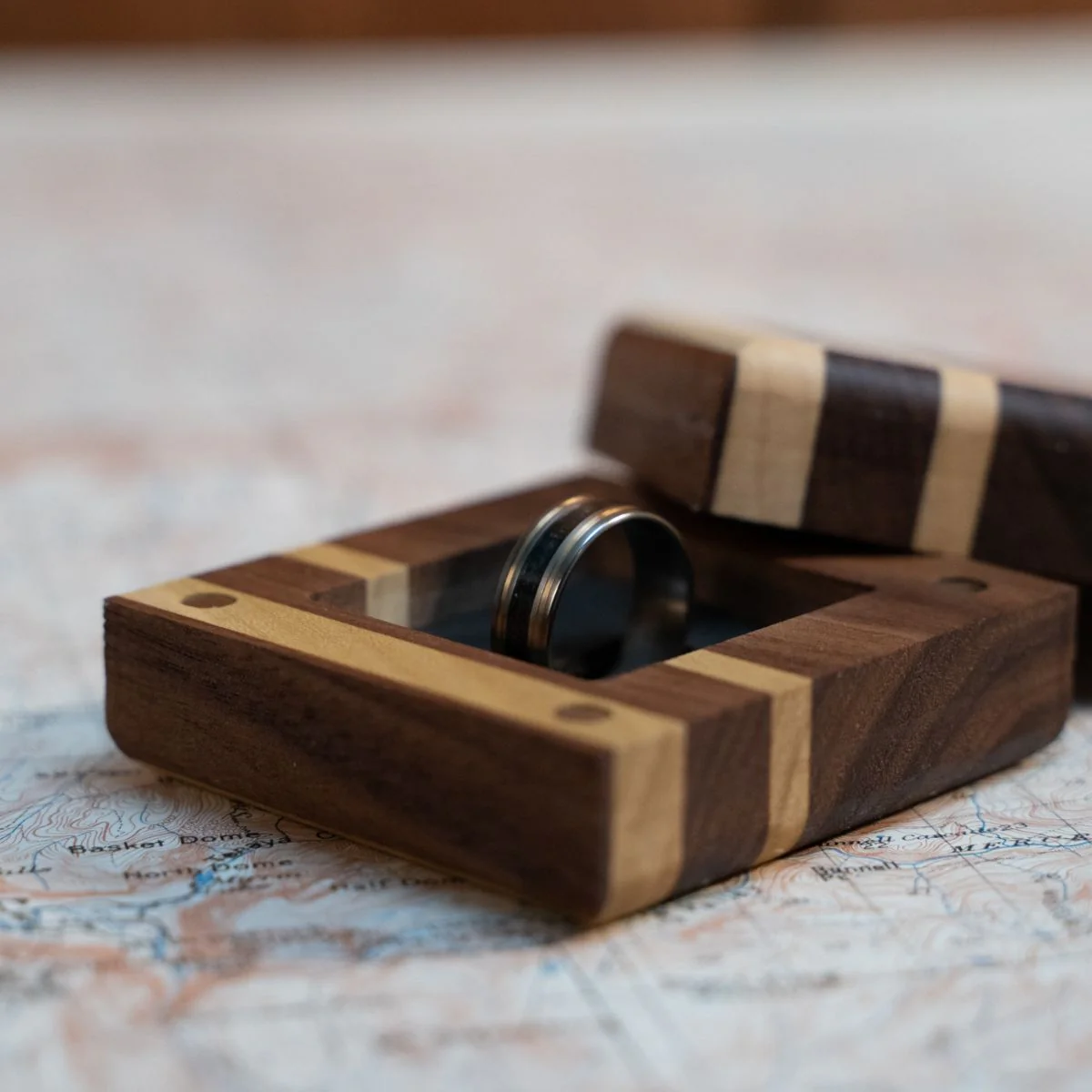 Walnut and Poplar Wooden Ring Box - Image 5